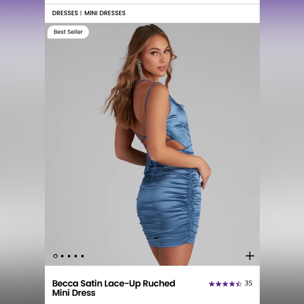 NWT brand new Windsor lace back blue dress